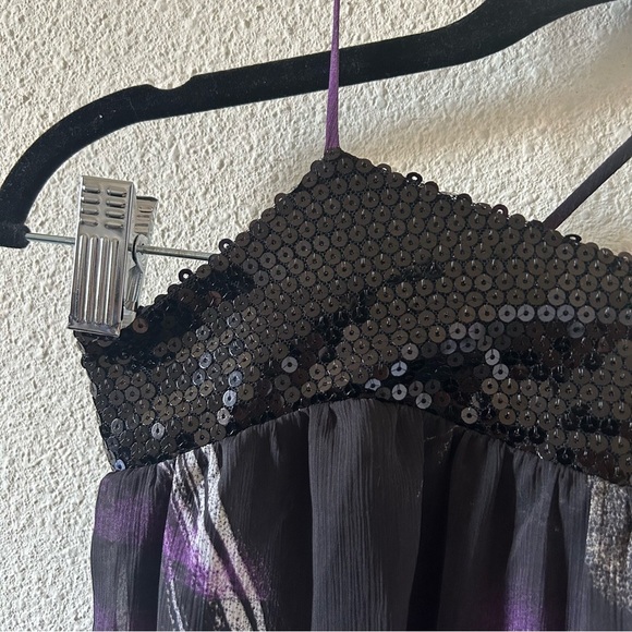 Rampage Women’s Dress Sz 7 Babydoll Black Purple Pink Sequins Party Date Wedding - Picture 5 of 13